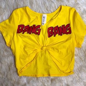 Yellow pop art crop top